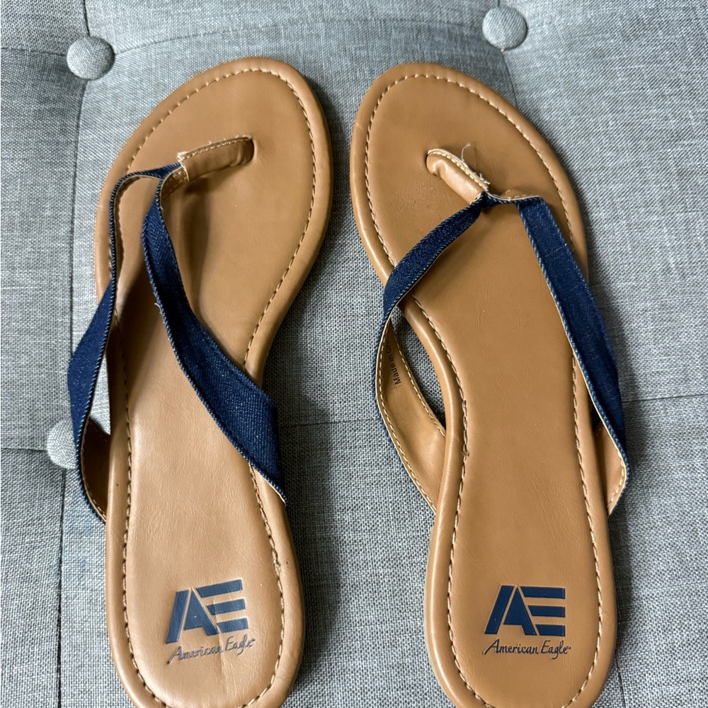 American Eagle Outfitters Brown and Navy Women's Sandals
